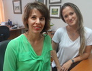 Juliana Magrini (coordenadora do Curso de Nutrição ) e Samanta Miraldi 